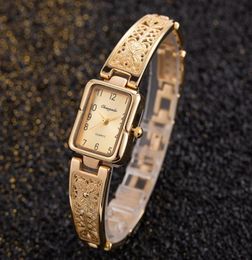Wristwatches Gold Silver Watch Women 2022 Luxury Quartz Clock Ultra Thin Watchband Square Dial Dress Ladies Wristwatch Relogio Fem9151131