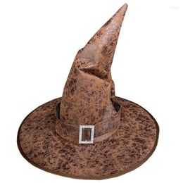 Berets Halloween Party Witch Wizard Hat Wide Brim Pointed Accessories Stylish Drop