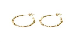 Stud Fashion Stainless Steel Bamboo Earrings Waterproof Jewelry C Shape Gold Metal Women Bijoux Femme Party Gift2509547