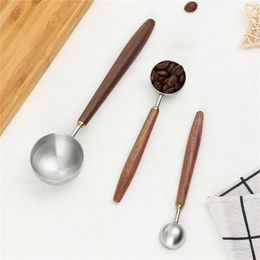 Coffee Scoops H7EA Wood Handle Essential Kitchen Tool Spoon Powder Measuring