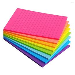 Mini Sticky Notes 8pcs 10x15cm Lined Note Set 8 Bright Colours 45 Sheets/pad Self-stick Super Sticking Power Students