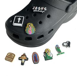 Anime charms wholesale childhood memories Jesus funny gift cartoon charms shoe accessories pvc decoration buckle soft rubber clog charms fast ship