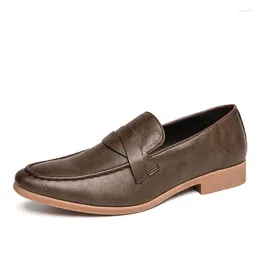 Dress Shoes Slip On Casual Men Loafers Microfiber Leather Formal For Male Plus Size 38-47