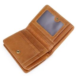 Purses Leather Men's Wallet Retro Oil Wax Leather MultiFunction Zipper Purse Card Holder