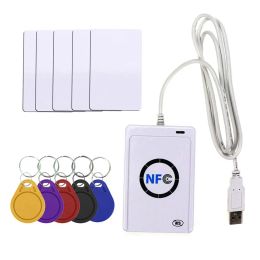 Gloves Nfc Acr122u Rfid Smart Card Reader Writer Copier Duplicator Writable Clone Software Usb S50 13.56mhz Iso 14443+5pcs Uid Tag