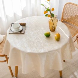 Table Cloth A105elegant Tablecloth El Restaurant Banquet Round Waterproof Oil-proof And Scalding Househ