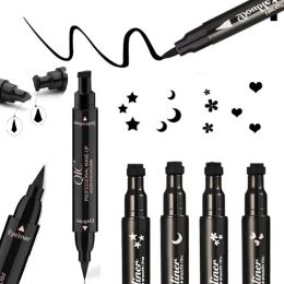 Eyeliner 2 In1 Eyeliner Eyes Makeup Stamp Starry Snowflake Liquid Eyeliner Pencil Stamp Triangle Seal Eyeliner Quick Dry Maquiagem TSLM1