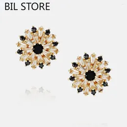 Stud Earrings Creative Design Romantic Pattern Sweet Fashion Elegant Temperament Exquisite Color Zircon Beautiful Women's