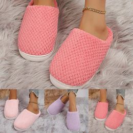 Slippers Ladies Casual H Flat Bottom Home Long Velvet Fashion Warm Women