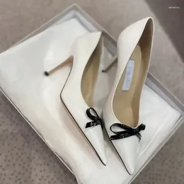 Dress Shoes High Heel Women's Summer Wedding Large Size Pumps Fashion Slim Sexy Commuter White Pointed Single