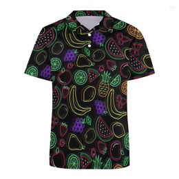 Men's Polos Fashion Cartoon Pattern Polo Shirt For Men Kids Summer 3D Print Hawaiian Short Sleeves T-shirt Street Button Oversized Shirts