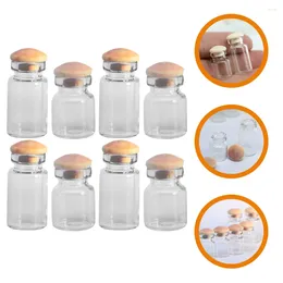 Vases 8 Pcs Glass Bottle Miniature Food And Play Jar Child Ornament Clear Bottles Wood Decor