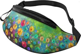 Waist Bags Abstract Watercolour Flowers Fanny Packs For Women Mens Adjustable Bag Crossbody Pack Running Hiking Cycling