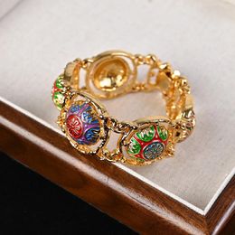 Link Bracelets Vintage Fashion Heavy Industry Hollow Gold Plated Women's Bracelet Jewellery