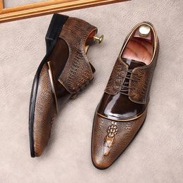 Dress Shoes Vintage Patent Leather Men's Luxury Quality Brand Handmade Genuine Style Flat Wedding Social Man