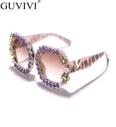 Women039s New Round Diamond Sunglasses Retro Luxury Rhinestone Eyeglasses Luxury Brand Designer Eyewear Sunshade Too Glasses UV3539848