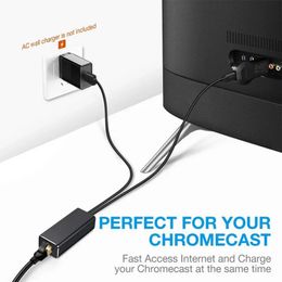 2024 Ethernet Network Card Adapter Micro USB Power to RJ45 10/100Mbps for Fire TV Stick Chromecast for Google 1. Adapter for Fire TV Stick