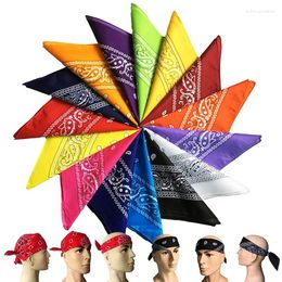 Scarves 55x55cm Hip Hop Cashew Flowers Printed Bandana Man Women Fashion Outdoor Headbands Amoeba High Quality Hair Accessories