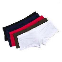 Underpants Ice Silk Seamless Boxers Soft Bulge Pouch Boxer Man Trunks Sexy Mens Underwear Shorts Slip Male