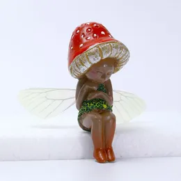 Decorative Figurines Unique Creative Small Statue Lifelike Sleeping Fairy Sculptures Beautiful Mushroom Multipurpose Garden Decoration