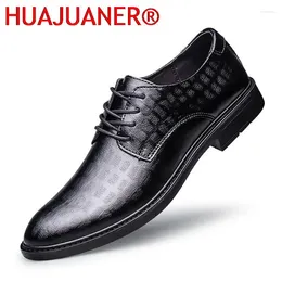 Casual Shoes Men Dress Fashion Oxfords Genuine Leather Italian Formal For Man Party Classic Black Business Men's