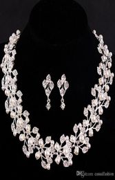 WholeNew Ladies Silver Necklace Earring Sets Wedding Bridal Jewellery Sets Necklace For Wedding Party Bridal Jewellery 3504617