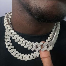 GRA Certificate All Iced Jewellery Pure Sier VVS Mosan Stone Hip Hop French Long Stick Cuban Chain