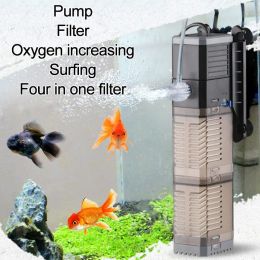 Purifiers Aquarium Pump Philtre 220240v Triple Multifunction Philtre Aerator Submersible Pump Wave Maker Water Circulation Air Pump