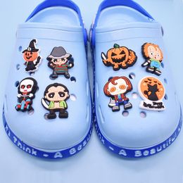 Anime charms pumpkin killer wholesale childhood memories funny gift cartoon charms shoe accessories pvc decoration buckle soft rubber clog charms