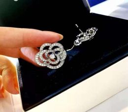 HBP Diamond inlaid rose mountain Camellia Earrings full of diamond 925 silver simple personality net red women039s fashion jewe5909487676