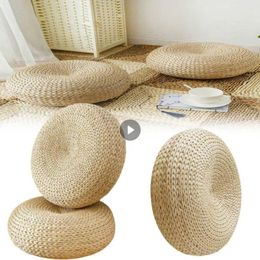 Pillow 40x15cm Natural Straw Round Pouf Tatami Weave Handmade Floor Japanese Style With Silk Wadding Textiles