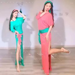 Stage Wear Performance Belly Dance Robe For Women Practise Lady Clothes Dress Costume Oriental