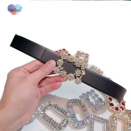 Belts Genuine Reversible Band Women Crystle Buckle Combination Freely Diy Fashion Luxury Gift Ladies Classical Waist Wearing