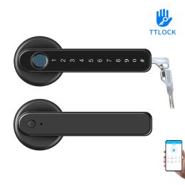 Control TTLock APP Phone Remote Control Smart Biometrics Fingerprint Password Code Single Latch Lock For Indoor Wooden Metal Door