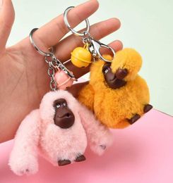 Keychains Creative cute gorilla plush doll key chain monkey couple students bag pendant gift G2210261646514