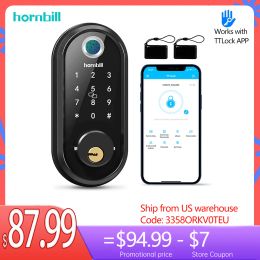 Control Hornbill Biometric Fingerprint Smart Door Lock Keyless Entry Front Door Locks Wifi Electronic Keypad Unlock For Home Office Safe