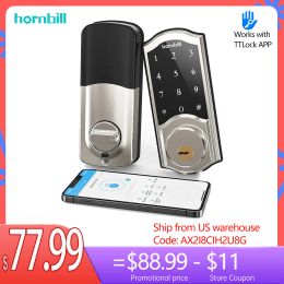 Control Hornbill Electronic Front Smart Home Door Lock Wifi Keyless Password Keypad Unlock Mini Auto Locks For TTLock Phone