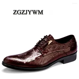 Dress Shoes ZGZJYWM Spring/Autumn Black/Wine Red Oxfords Mens Lace-Up Pointed Toe Genuine Leather Formal Business Solid Wedding