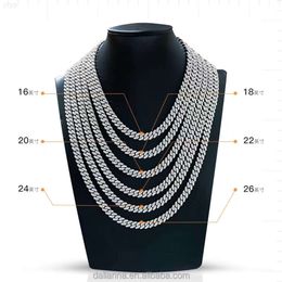 Pass Diamond Tester Custom Moissanite Jewellery 925 Silver Cuban Link Chain Diamond Vvs Moissanite Cuban Chain Necklace