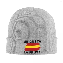 Berets I Like Fruit Phrase In Spain Me Gusta La Fruta Knit Hat Beanies Autumn Winter Hats Warm Caps For Men Women