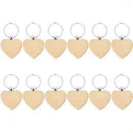 Keychains 10pcs Heart Wood Blanks Love Wooden Oval Keyrings Suitable For Laser Gift