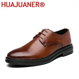 Casual Shoes Genuine Leather Mens Formal Oxford For Men Dress Wedding Male Pointed Fashion Man Brogue