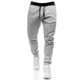 Men's Pants Mens Casual Hip Hop Solid Colour Track Cuff Lace Up Workout With Pocket Streetwear Men Outdoor Jogger Gym Trousers