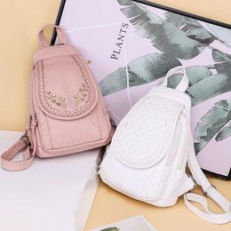 School Bags White Women Backpack Female Washed Soft Leather Backpacks Ladies Sac A Dos For Girls Travel Back Pack Rucksacks