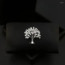 Brooches Classic Shining Pachira Macrocarpa Tree Brooch Men And Women High-Grade Suit Ornament Cardigan Pin Sweater Corsage Jewellery 5566