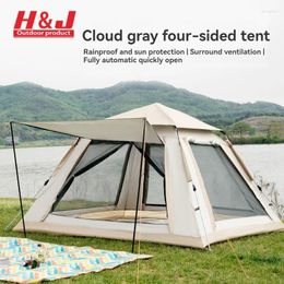 Tents And Shelters Tent Outdoor Fully Automatic 3-4 Person Beach Quick Opening Folding Camping Equipment Rain Proof Portable