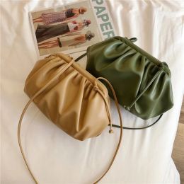 Hobos SMOOZA 2022 New Women Bags Fashion Cloud Bag Soft PU Leather Madame Bags Solid Color Shoulder Slant Dumpling Bag Hand Bags