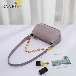 Shoulder Bags BANKUO Bag Crocodile Pattern Designer Women Luxury Fashion Soft Baguette For Ladies Vintage Zipper Handbags X299