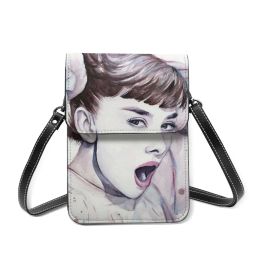 Bags Audrey Hepburn Shoulder Bag Yawning Outdoor Leather Mobile Phone Bag Female Gift Retro Bags