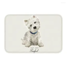 Carpets West Highland White Terrier Dog Door Floor Bath Kitchen Mats Anti-Slip Indoor Westie Doormat Living Room Entrance Rug Carpet